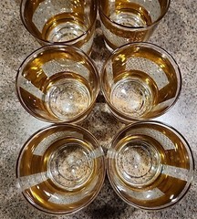 Kashmir Irene Pasonski Rock Wiskey Glasses-Set Of 8-22K Gold MCM Washington-Wow!
