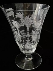 Vintage Morgantown Mayfair Clear Footed Large Juice Glass Etched Franciscan