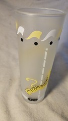 Vintage Libbey Circus Carousel Frosted Tom Collins Highball Glass 1950s Set of 5