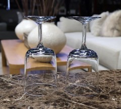 Set of 2 Kosta Boda King Karl Twilight Blue 5 3/4” Wine Glasses, Made in Sweden