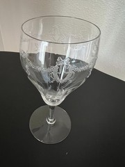 Vintage Central Glass Works Etch 14 Optic Water Goblets Wine Glasses Set Of 4