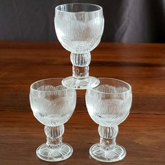 Pioni (Peony) 3 shot Glasses Oiva Toikka Nuutjärvi littalia Finland~1970s