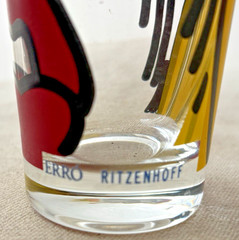 Vintage 1994 RITZENHOFF MILK GLASS by ERRO DESIGN 6″ H 2 5/8″ D on Top EUC