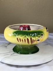 Myriahs 32 Ounce Ceramic Flaming Volcano Hula Girl Tiki Drink Bowl Vintage