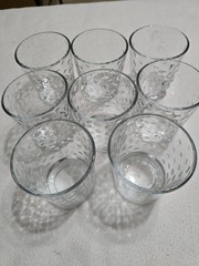 Set of 8 Libbey Awa Clear Double Old Fashioned Glass Heavy 3.75 in. Tall