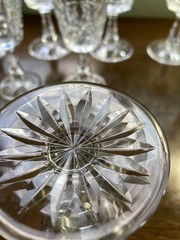 Set of 9 Waterford Crystal Kylemore Wine Signed Glasses-4 are 6.75″ & 5 are 6″