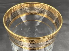 Vintage Gold and Silver Band Goblets 7 1/2″ Tall