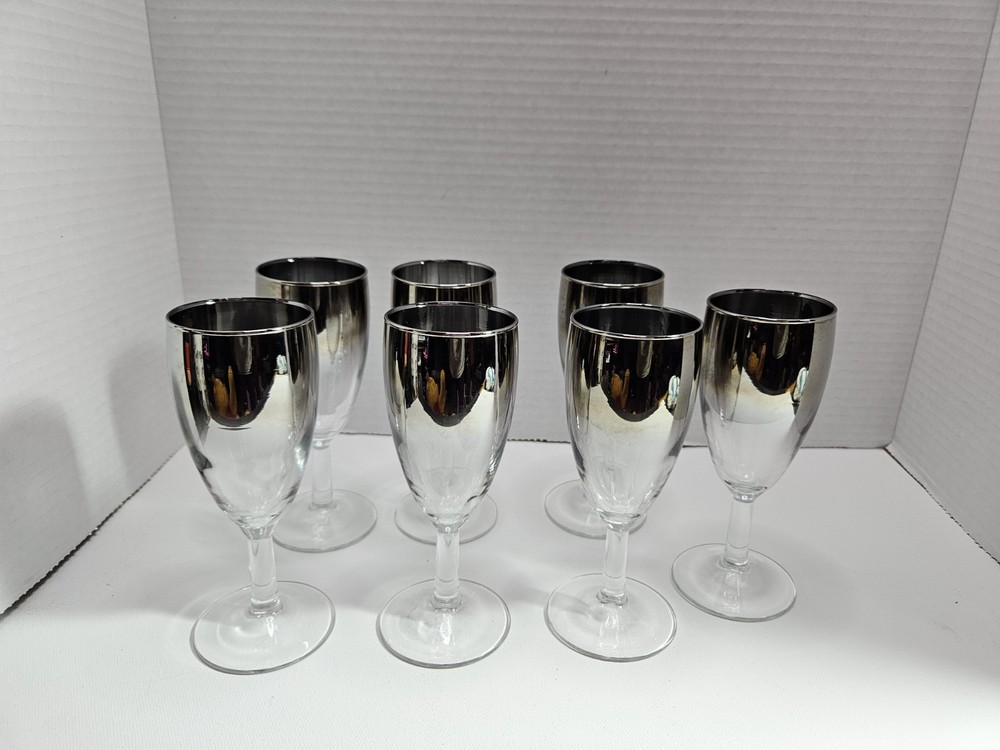 Silver Fade (7) France Wine Cordial Glass 3oz