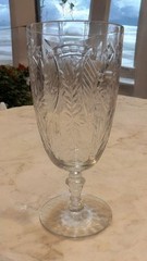 Rock Sharpe 1016-1 (4) Water Goblets~Glasses 6 3/4 In. Cut Floral CRYSTAL