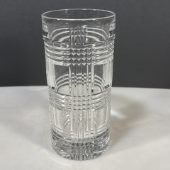 Ralph Lauren GLEN PLAID Highball Glass Cut Crystal Tumbler 14 oz 6.25” Marked