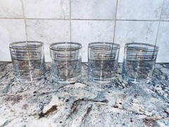 Waterford Set 4 Drink Cocktail Glasses Lot Pineapple Margarita Manhattan Recipes
