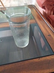 Vintage Kerr Tumbler Drinking Glass Very Light Amber Bark Ice Texture 16 oz