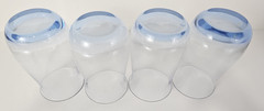 4 Denby Aurora Blue Water Tea Glasses Tumblers 5.25″ Tall Poland