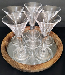 Vintage «Teardrop Collection» set of 6 Wine Glasses by Royal Leerdam