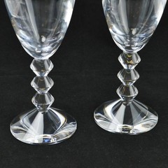 Baccarat Vega Crystal Wine Glass pair clear set of 2 Used