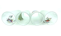 Drinking Glasses Frosted Straight Side Tom Collins Christmas Holidays Set of 4