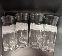 4 William Salas Studio Art Glass Highball Tumblers Signed Hand Blown MCM Bar