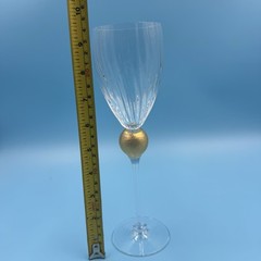 One Union Street Gold Ball Stem Wine Glasses 9.5” Signed Vintage 24k Gold Wine