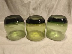 Avocado Green Drinking Glass 8 Oz Tumblers Vintage Set Of 3
