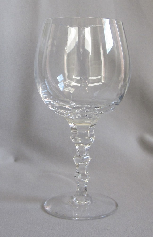 Water Goblet Glass Josair Crystal Sculpture Pattern Clear 6 7/8″