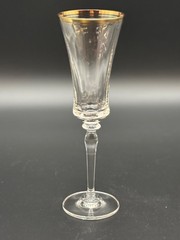 MIKASA Jamestown Gold Trim Crystal Fluted Champagne Discontinued Replacement