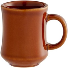 (THREE MUGS) CARAMEL STONEWARE COFFEE MUG 7 oz CAFE HANDLED DISHWASHER SAFE