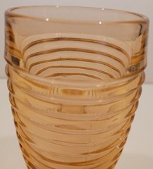 Anchor Hocking MANHATTAN PINK Depression Glass Footed Horizontal Ribbed Tumbler
