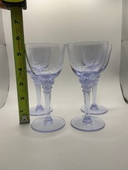 Twilight Blue TIFFIN 5-3/8” Wine Glasses Set Of 4 Neodymium / Alexandrite