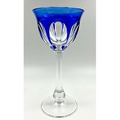 NEW MOSER «LADY HAMILTON» Cobalt Blue Hock Glass 4 oz AUTHORIZED DEALER