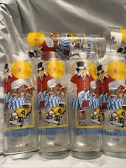 Jim Beam Drinking Glass Horse Racing Stakes Spiral 1988 Festival Lot Of 8 Box30