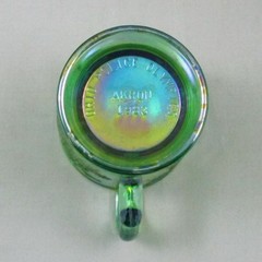 MOSSER ROBIN IN A TREE GREEN CARNIVAL GLASS MUG OHIO POLICE OLYMPICS