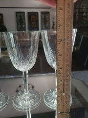 (4) Water goblet 6-5/8″ Glasses, Crystal Baccarat Epron Cut base Signed aft 1936