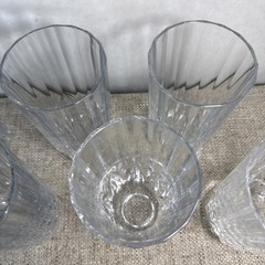 Vintage Paşabahçe Ribbed High Ball Glasses 1980’s Crystal Bar Ware Set Of 6