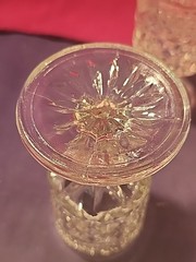 Wexford Anchor Hocking Footed Diamond Cut Claret Wine Goblet Set of 6