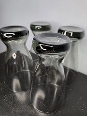 Vintage Libbey Smoked Gray Pilsner Glasses w Round Weighted Base Set of 4