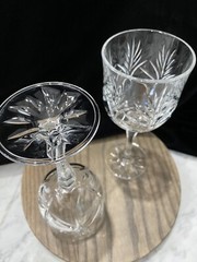 RETIRED 5th Ave PORTICO Water Wine Goblets Crystal Clear Ind. 7 7/8” VTG