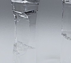 Vtg MCM Atlantis Full Lead Crystal Column Cordial Hand Blown Portugal Set of 3