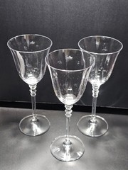 3 Mikasa Sonata Wine Glasses 8″ crystal blown glass elegant 1980s