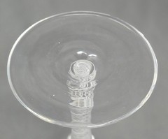 19th C. Bohemian Double White Air Twist Stem Wine Glass