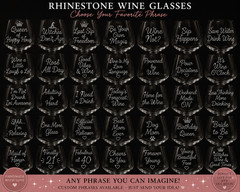 Rhinestone Wine Glass Be Your Own Magic Funny Gift for Her Birthday Present