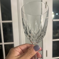 Cristal D’Arques-Durand Diamant Water Goblet Glass Crystal Set of 3 6.75″Tall