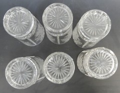 Set of 6 Vintage 8oz Acid Etch Clear Glass Hobnail Beverage Tumblers