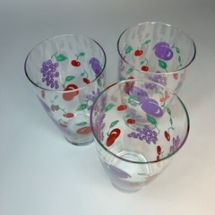 3-24 once Vintage Retro Colorful Fruit Ice Tea Glasses Swanky Swig Granny Core