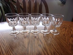Liquor Cordial Arcoroc Artic Wine Crystal Cut 6-Sided Stem 1.5 Oz – Set of 5