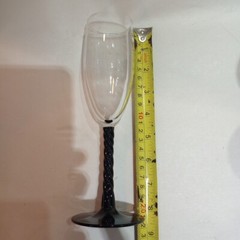 4 Luminarc Cristal D’Arques Twisted Black Stem Champagne Flutes Etched 6 Oz 8”