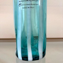 Alessandro Coppola Murano Italy Aqua Blue Art Glass Tumblers Set of 4 NEW