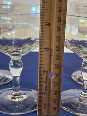 Set of 4 West Virginia Glass #40 Iridescent Luster Low Sherbet Champagne Stem