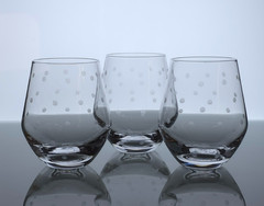 Lenox × Kate Spade LARABEE DOT Set/3 Stemless White Wine Glasses EXCELLENT
