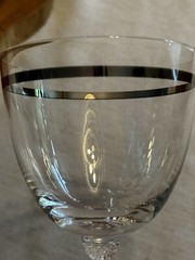 FOSTORIA Reflection Crystal Wine Water Goblets Platinum Band Set Of 4