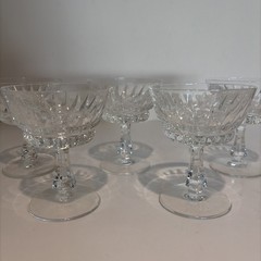 5 Villeroy & Boch Tiara Champagne Tall Sherbet Glasses Hand Blown Crystal VTG